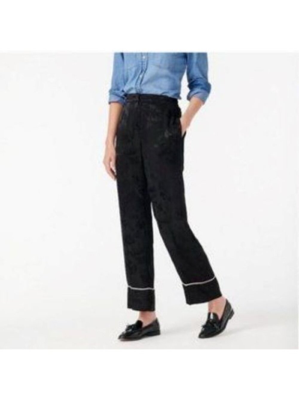 NEW J.Crew Wide-Leg Pant Palm Tree Jacquard tonal print vacation resort womens 2